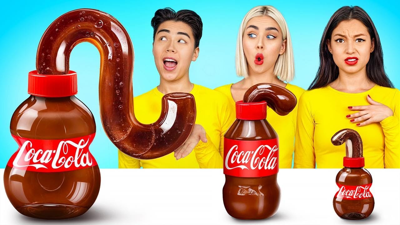 Big Vs Medium Vs Small Food Challenge | Giant vs Tiny Food by Candy ...