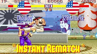 FT3 @sf2hf: ChoiBoy (US) vs 32BitMafia (US) [Street Fighter II Hyper Fighting Fightcade] Aug 18