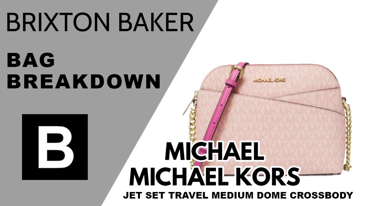 Michael Kors Jet Set Travel Medium Dome Leather Crossbody Powder Blush Pink