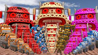 All Size Small To Large Colors Trypophobia Truck Thomas Train School Bus Eater Amy in Maze EP 31 screenshot 2