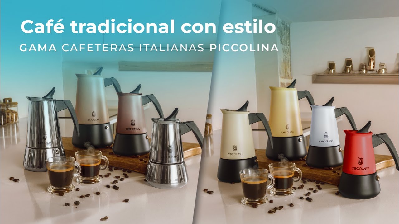 Gama cafeteras italianas Piccolina, fabricadas en acero inoxidable de alta calidad ideal.