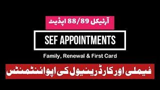 SEF notifications for First Residence Card | Appointments for Article 88-89/2 Family and Renewal