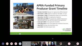 Working Lands Enterprise Initiative   ARPA Funded Primary Producer Grant Information Webinar 2022110