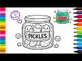 Pickles Jar Cute Easy Simple Drawing And Coloring #pickles #rainingcolors