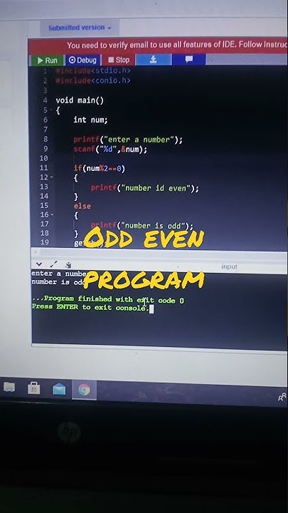 ODD EVEN PROGRAM IN C LANGUAGE - YouTube