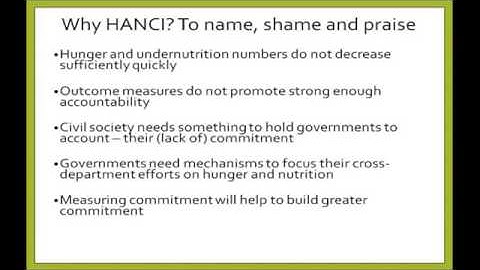 The Hunger and Nutrition Commitment Index  An introduction   YouTube clip5
