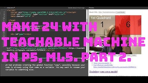 Make 24 with Teachable Machine in p5, ml5. Part 2.