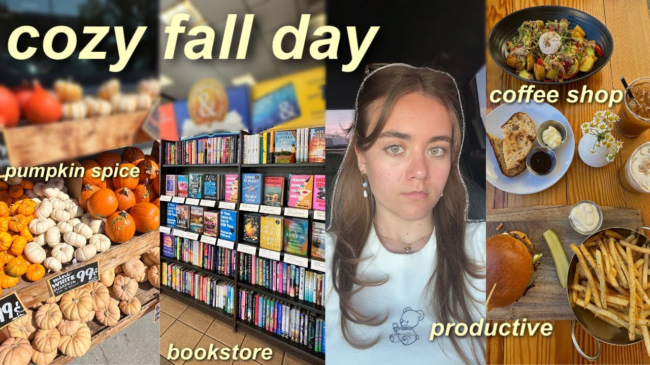 cozy & productive fall day in my life 🍂 cafe, bookstore, baking ...