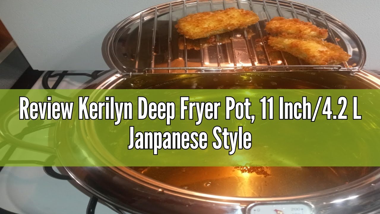 Review Kerilyn Deep Fryer Pot, 11 Inch/4.2 L Janpanese Style Tempura Frying Pot with Lid, 304 Stainl
