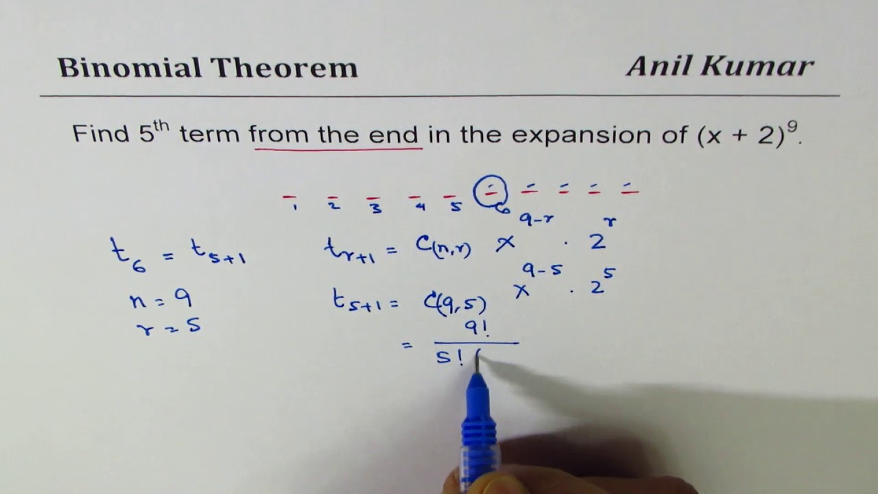 Find Middle Term For Even Power Binimial Expansion Youtube