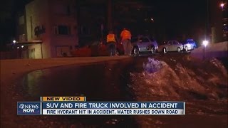 SUV and fire truck in crash overnight