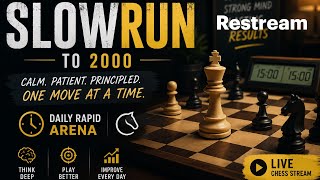 🎯 Slowrun to 2000 | Calm Rapid Chess in Daily Rapid Arena(10th & final attempt)(Lichess.org)