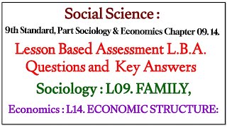 9th SS LBA Chptr 9 Family 14 Economic structure. Lesson Based Assessment Questions and Key Answers