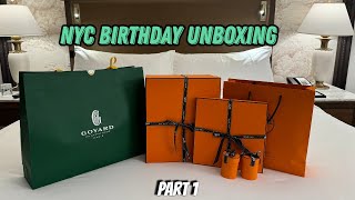 NYC Birthday Unboxing Pt 1 | Hermès and Goyard | Ritz Carlton Hangout