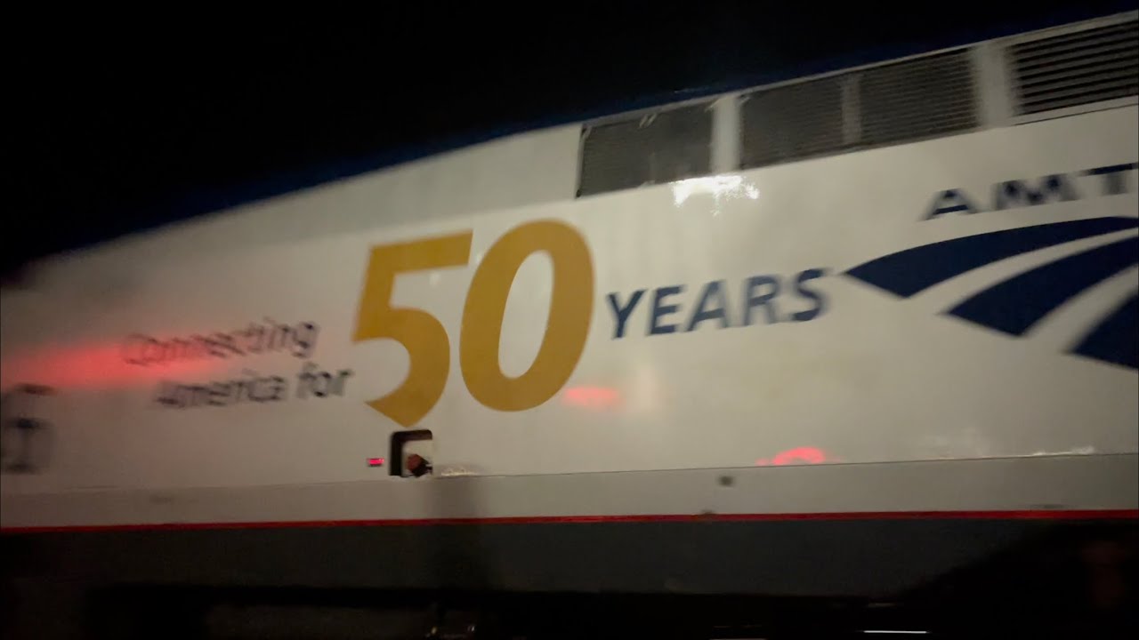 Amtrak 46 (50th anniversary leads a slow amtrak 30 through Chesterton!