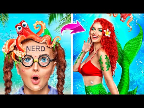 When I was adopted by a mermaid family! A real-life mermaid makeover!