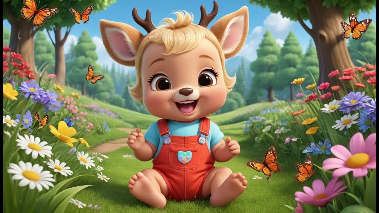 🦌 Baby Deer Tiptoeing Through Tall Grass 🌿🎶 | Gentle Action & Learning Song for Toddlers