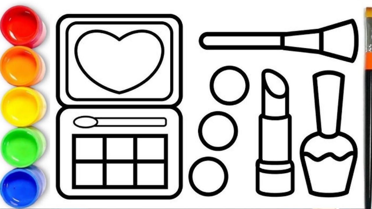 How to draw Makeup | Drawing and Coloring For Kids and Toddlers | Drawing  Makeup Tools