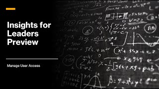 Insights for Leaders Manage Users