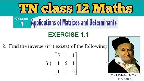 TN 12 Maths Exercise 1.1 Q.No.2 sub(ii) Applications of Matrices and Determinants