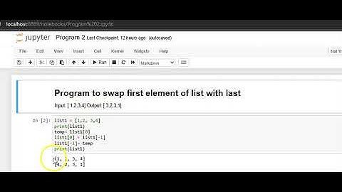 Simple Program in Python on slicing: Swap the first element of list with last element
