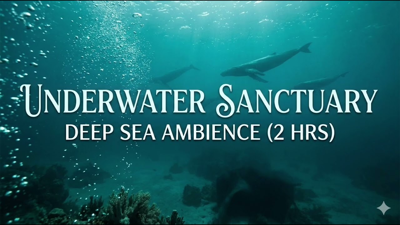 2 Hours Underwater Sanctuary | Deep Sea Ambience, Whale Songs & Muffled Bubbles