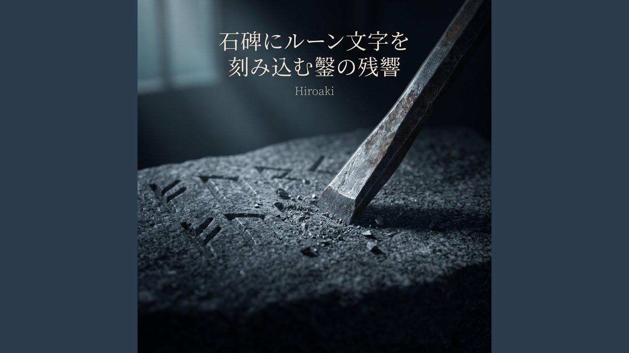 石碑にルーン文字を刻み込む鑿の残響