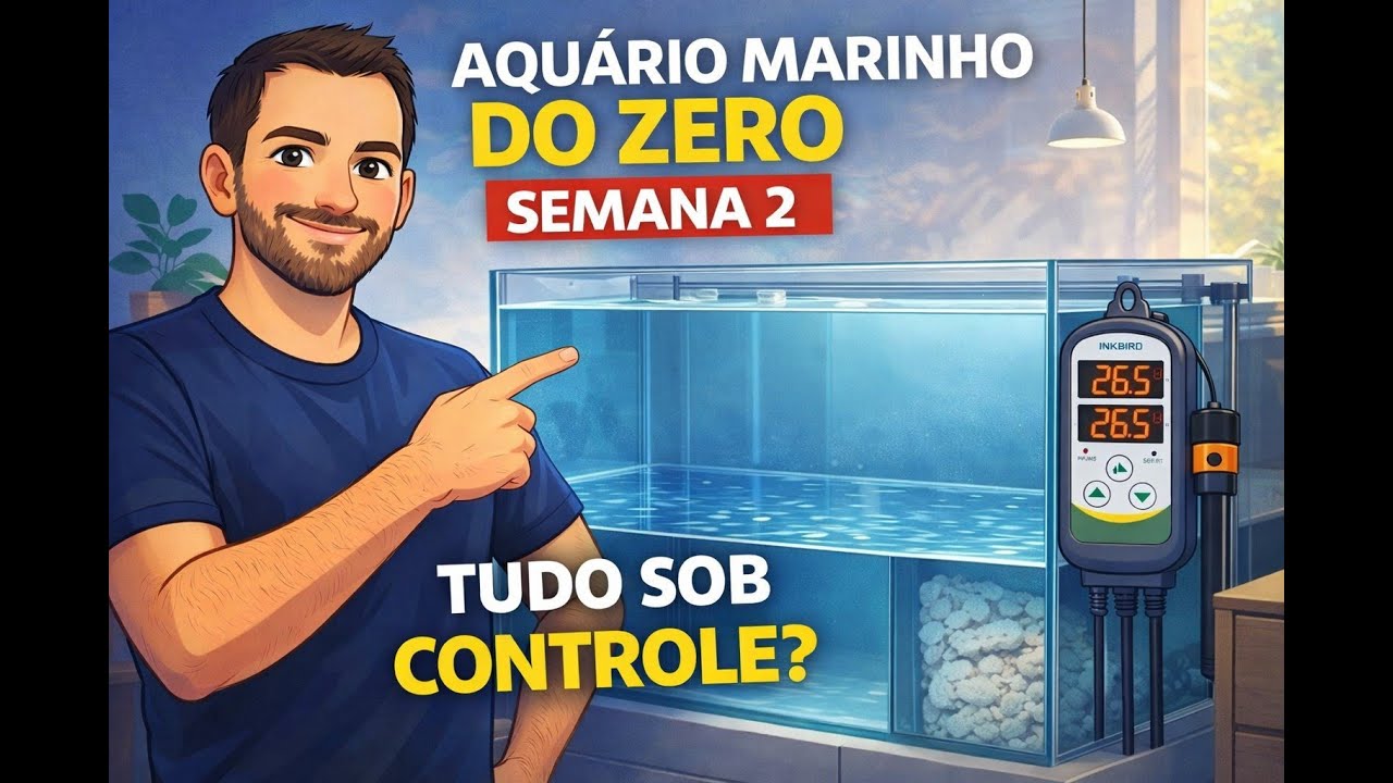 Aquário Marinho do Zero - Semana 2 | Bactérias, temperatura e água cristalina