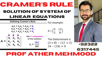Mathematics-1st Year-Cramer