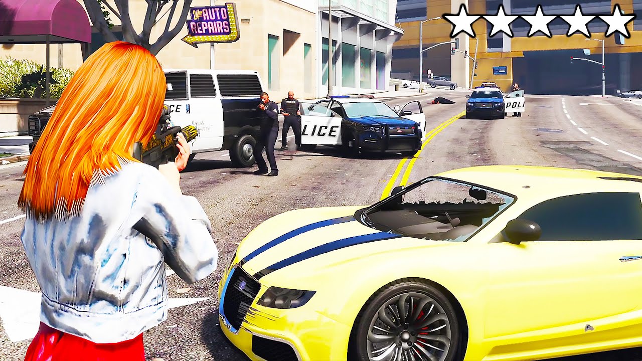 GTA 5 - EPIC FIVE STAR RAMPAGE ESCAPE + POLICE CHASE!!! (GTA V Mods ...