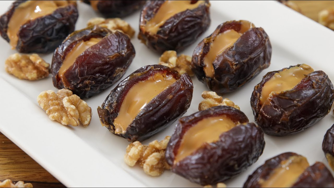Walnut and Peanut Butter Stuffed Dates The Best Treat Ever YouTube
