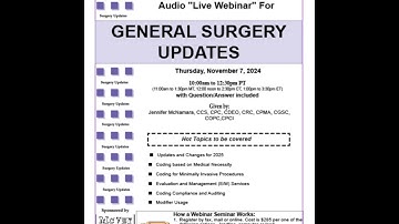 General Surgery Coding 2025 Updates