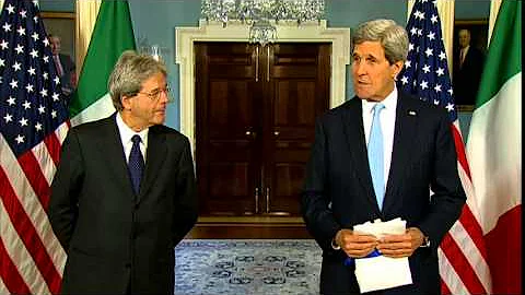 Secretary Kerry Delivers Remarks With Italian Fore...