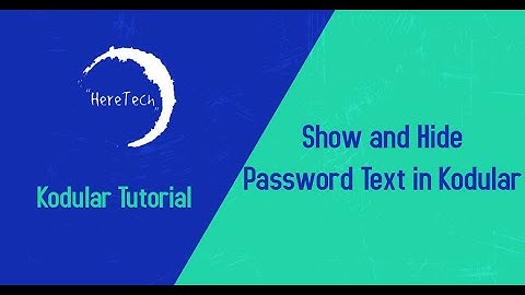 Show and Hide Password Text in Kodular