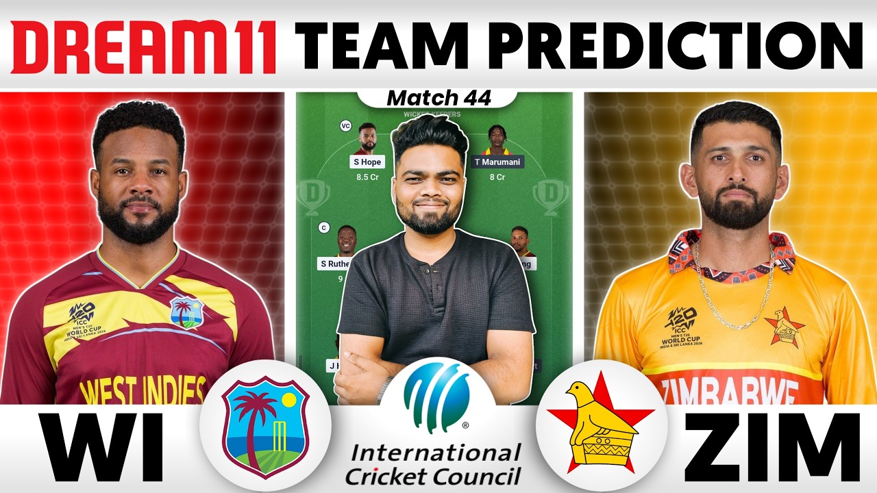 WI vs ZIM Dream11 Team | WI vs ZIM Dream11 Prediction | West Indies vs Zimbabwe T20 Dream11 Team
