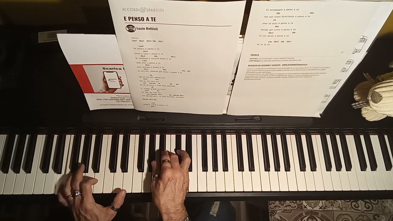 tutorial pianoforte e penso a te battisti