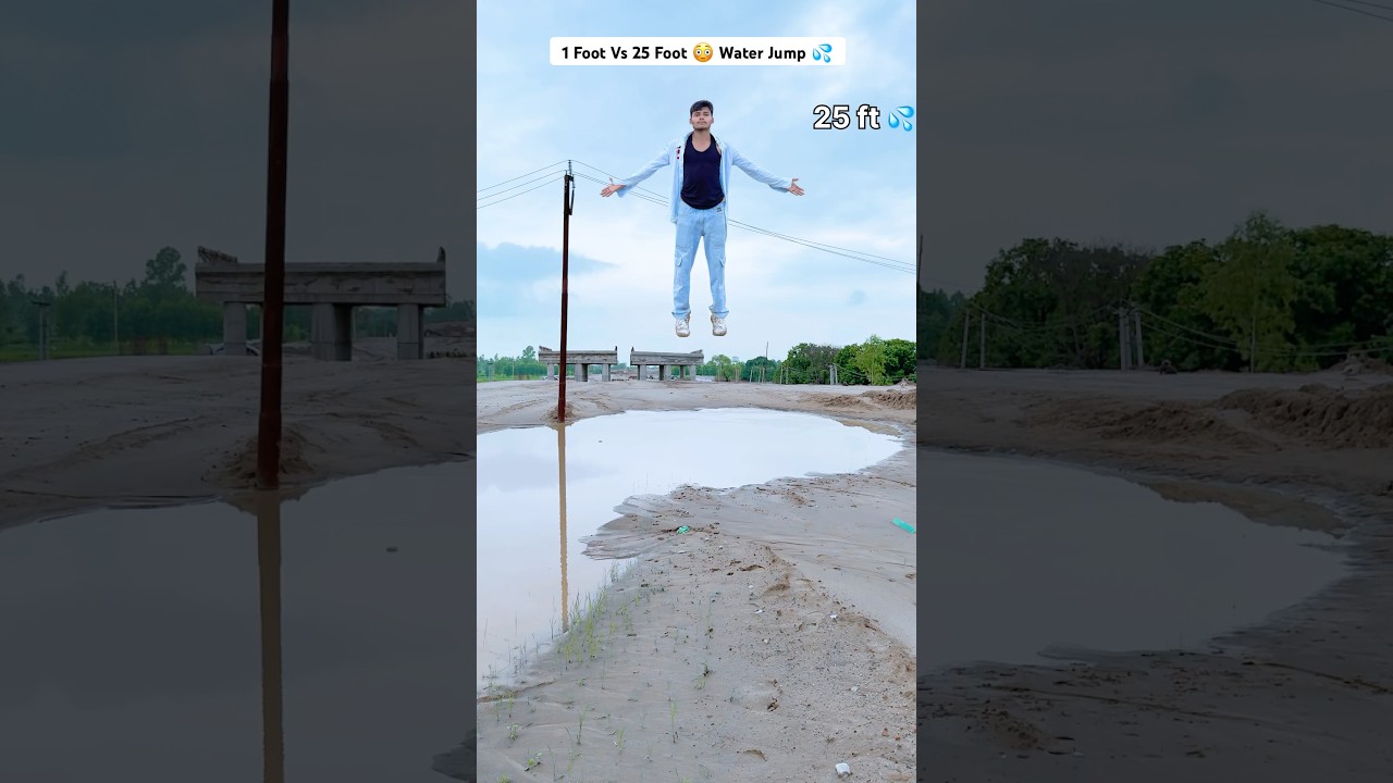 1 Foot Vs 25 Foot 😳 Water Jump 💦 