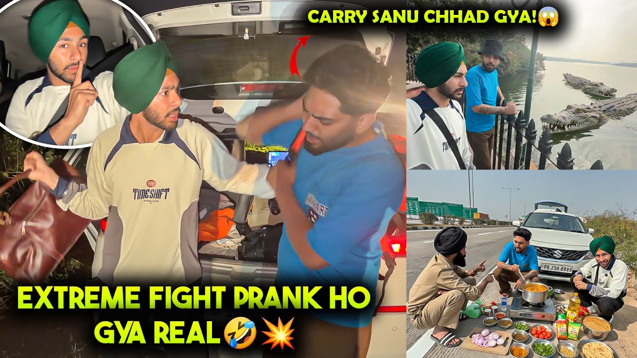 Extreme FAKE Fight Prank Ho Gya Real🤣💥 Carry Sanu Chhad K Bus Charh Gya😱 - Funniest Vlog ever🤣