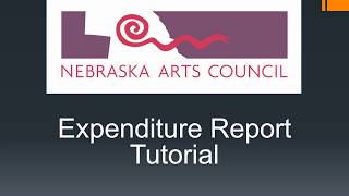 Expenditure Report Tutorial