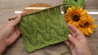 картинка: Узор папоротник спицами 🌿