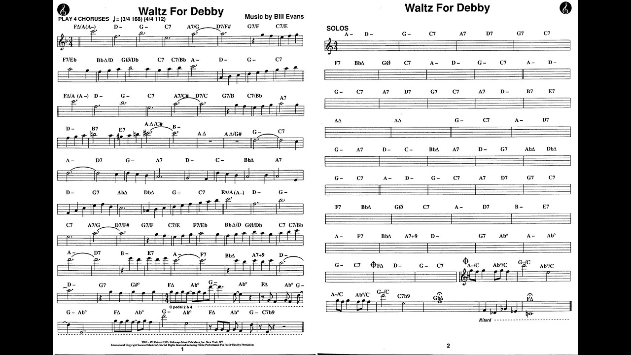 Waltz For Debby - Bill Evans (Play Along)