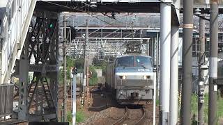 JR貨物 EF66-102号機（吹田）＋コキ21両 貨物列車55レ 福山レールエクスプレス（約6時間45分遅れ）2019.07.23