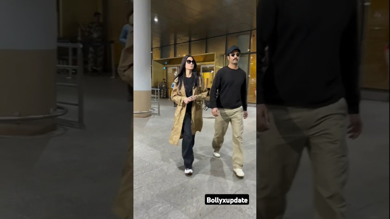 Vicky Kaushal and katrina kaif spotted at Mumbai Airport today ❤️ 🙈