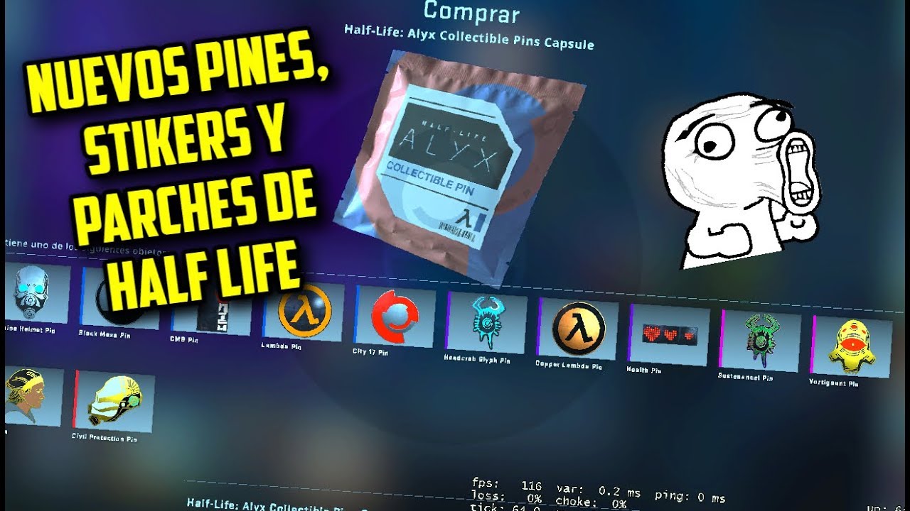 Nuevos PINES, PARCHES y STICKERS de la temática HALFLIFE en el CSGO