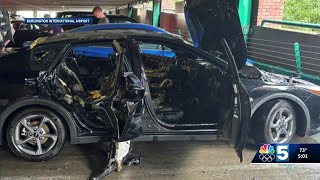 Car catches fire at Leahy Burlington International Airport parking garage