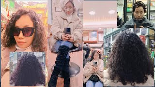 My hair perm/perming/curl/ I got a perm for the first time/Hair perming/permanent hair curl/...