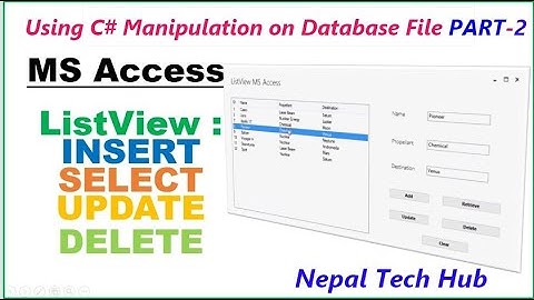 Access Database  Part 2 || Add, Delete, Save, Update the student records | Visual studio code