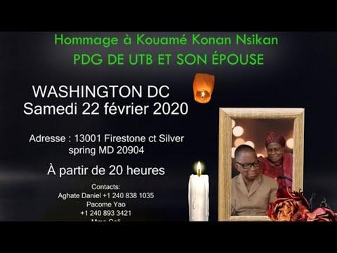 EN DIRECT: Les ivoiriens des Etats Unis rendent hommage à N'SIKAN (UTB) et son épouse