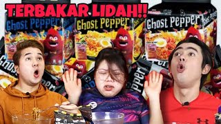 CHALLENGE MAKAN MAMEE GHOSTPEPER INDONESIA,LONTONG DAN DAGING CENDAWAN.TAK SANGKA PEDAS BEGINI!