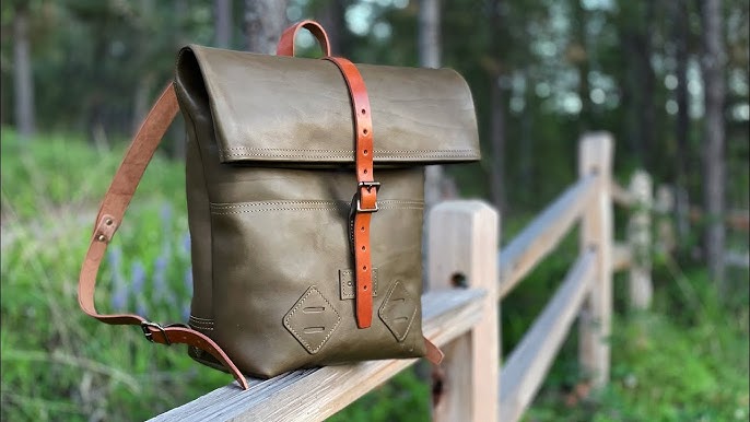 12 Tumbled Leather Drawstring Backpack